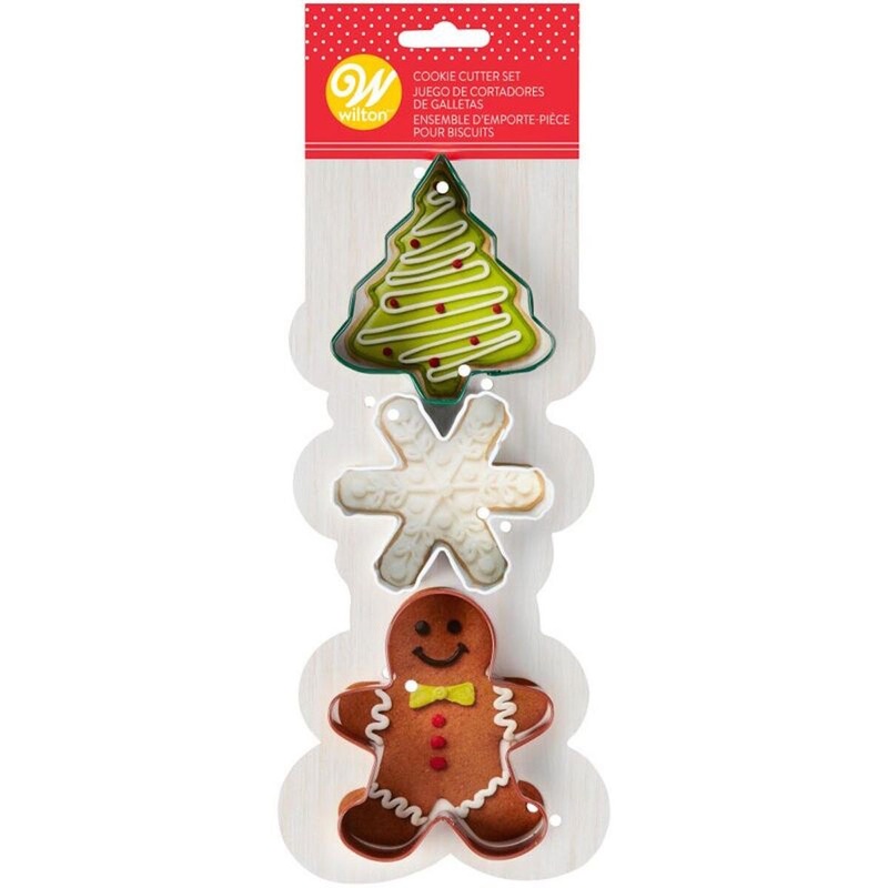 Wilton Tree, Snowflake, Gingerbread Man Cookie Cutter Set