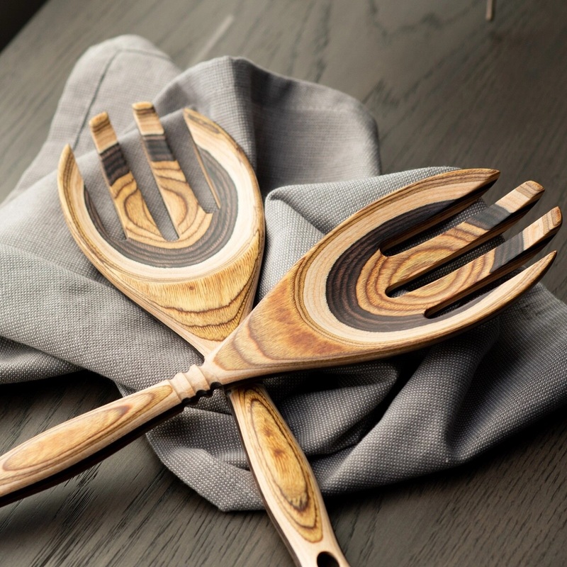 Natural Pakka Salad Claws Serving Set