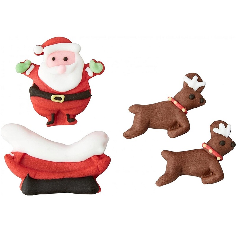 Santa Sleigh Deer Icing