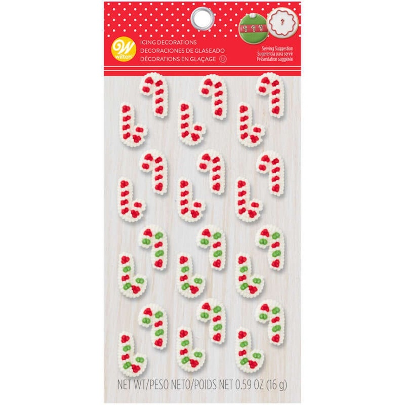 Wilton Candy Cane Dot Matrix Icing Decorations