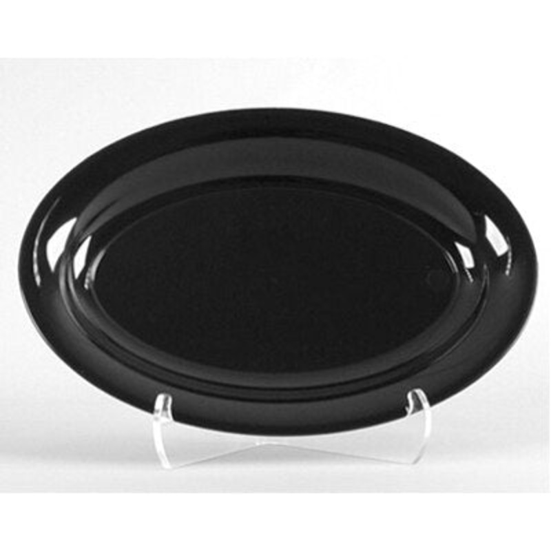 WNA Plastics CaterLine Black Oval Serving Tray – 16 X 11
