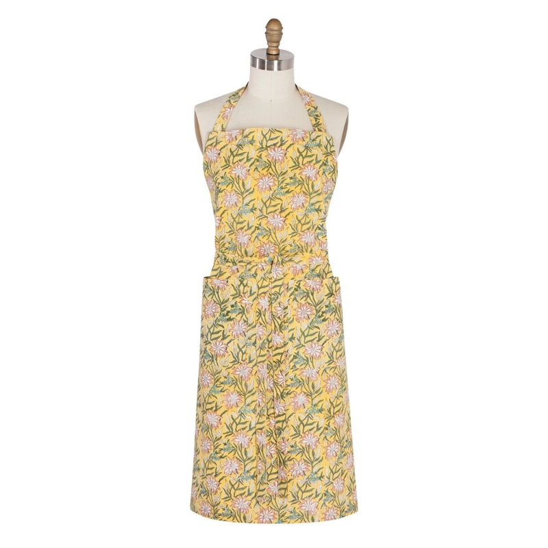 Clematis Block Print Apron