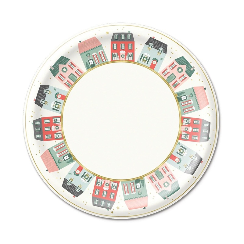 Paper Plate Village Christmas 10 8ct
