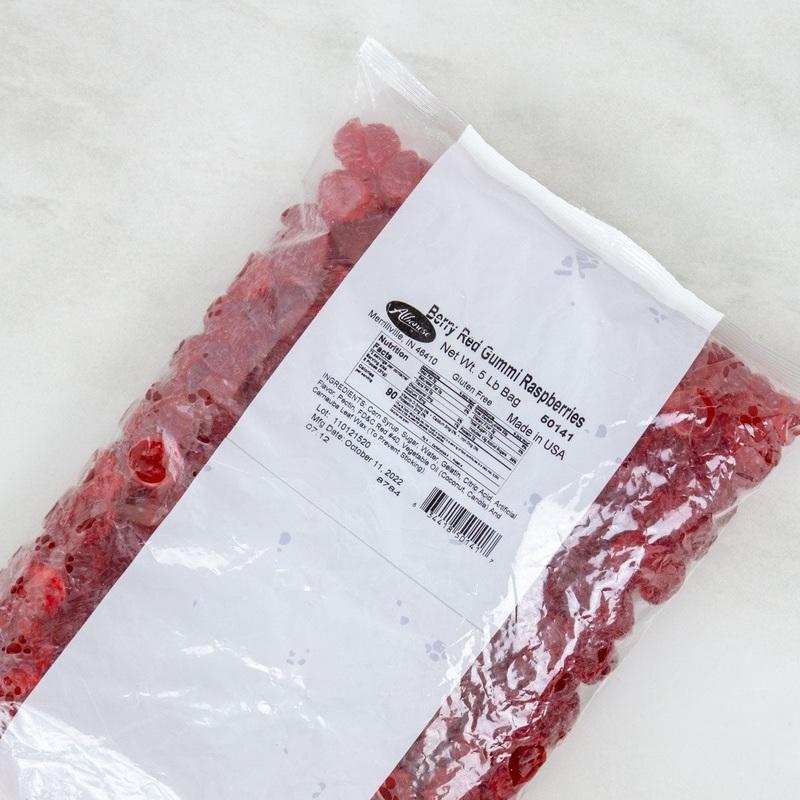 Berry Red Gummi Raspberries – 5 Lb Bag