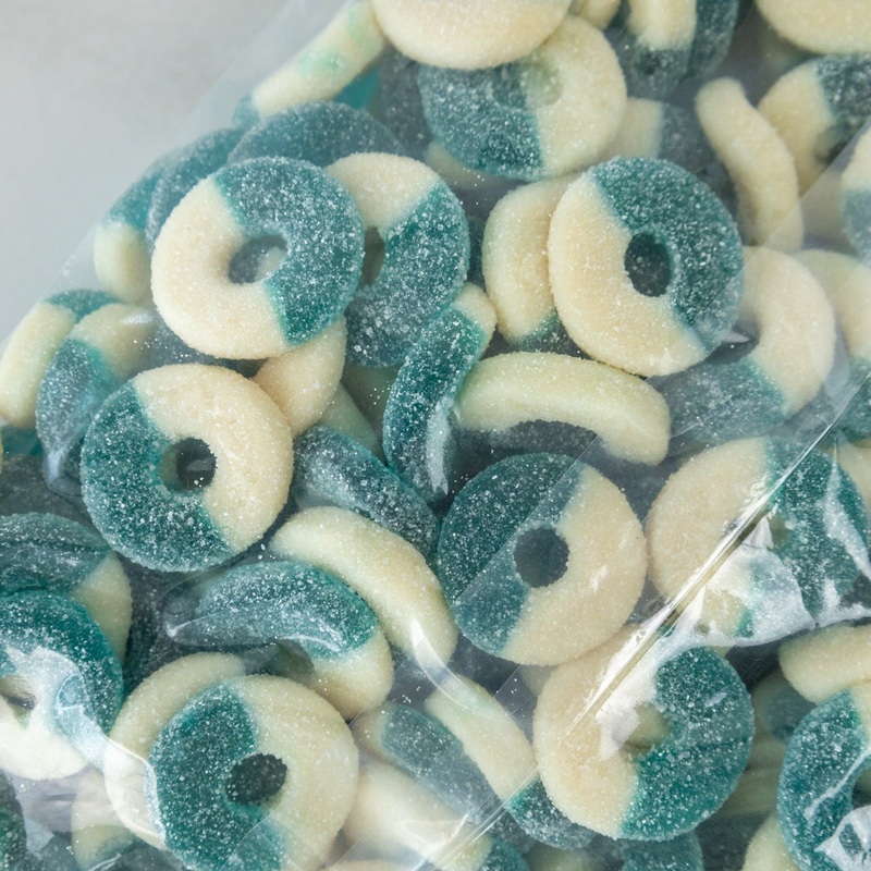 Gummi Blue Raspberry Rings – 5 Lb. Bag