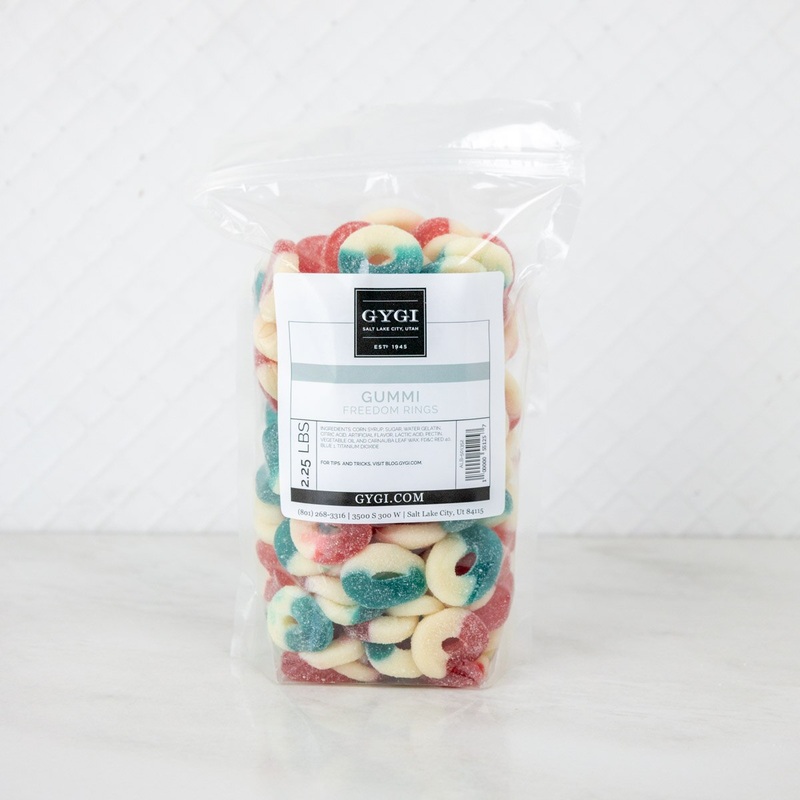 R/W/B Gummi Freedom Rings – 2.25 lb bag