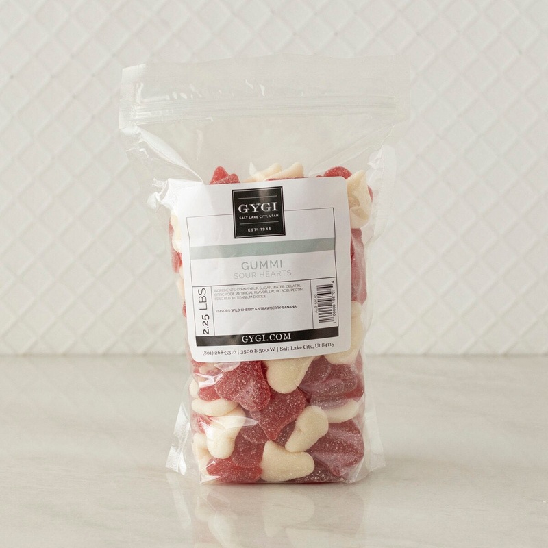 Valentine Gummi Sour Hearts – 2.2 Lb Bag