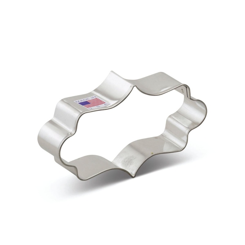 Long Fancy Plaque Cookie Cutter 4-1/8