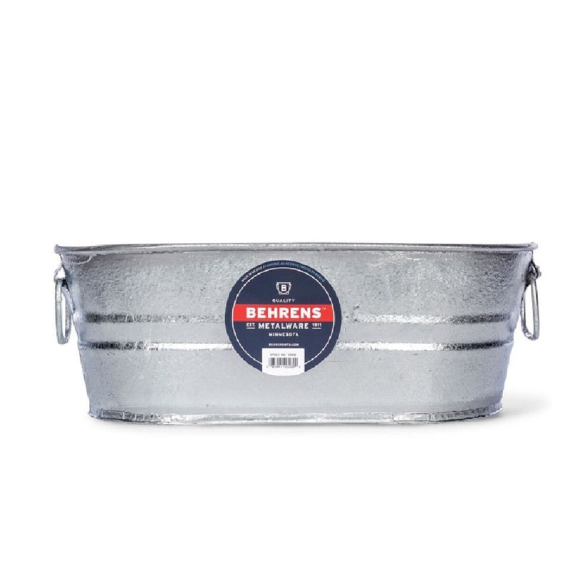 2 Gallon Oval Hot Dipped Steel Tub