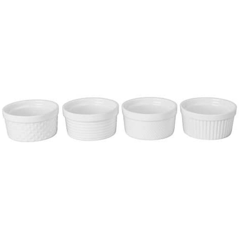 6 Oz White Textured Ramekin