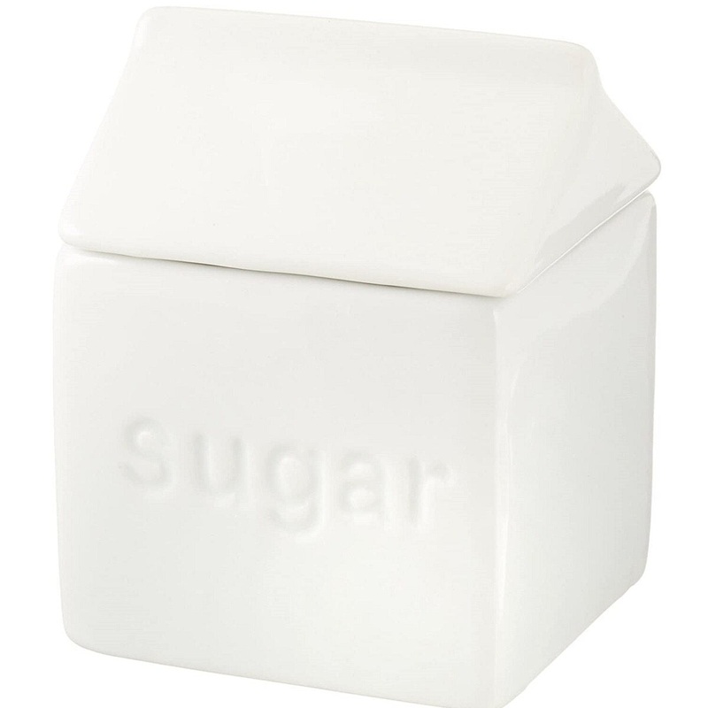 9 Oz White Sugar Container