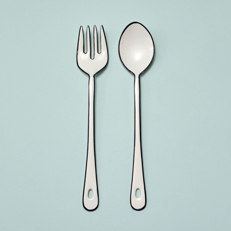 Black / White Enameled Serving Set