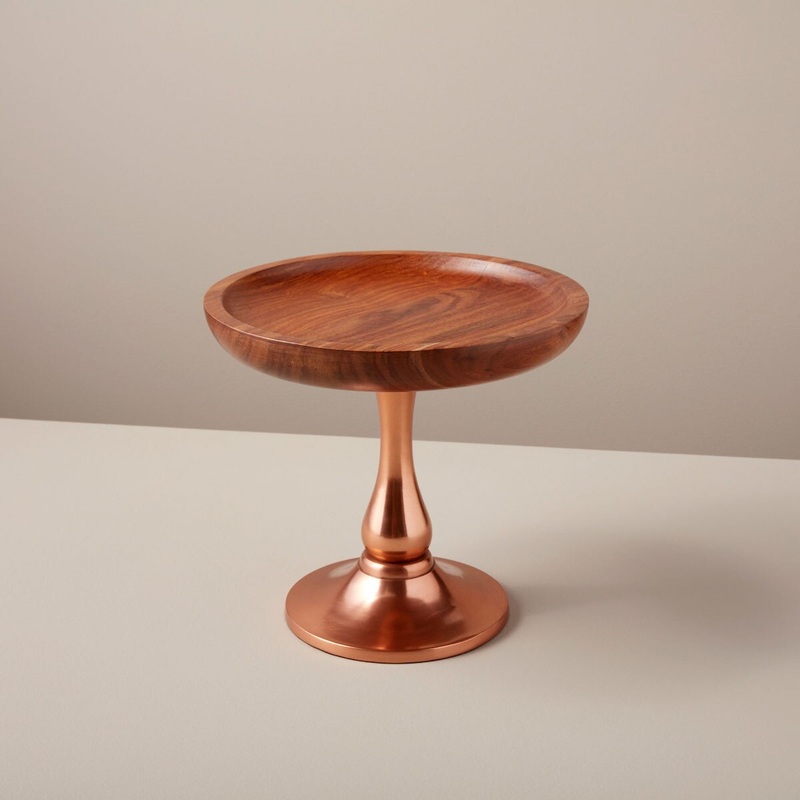 Copper & Wood Cake Stand – Small