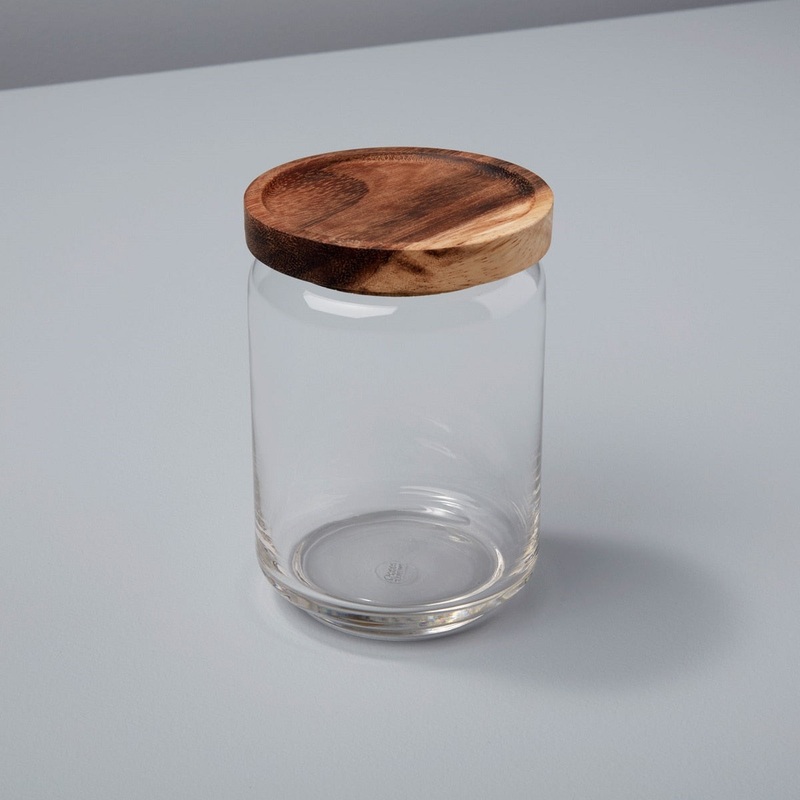 Glass & Acacia Canister- Medium
