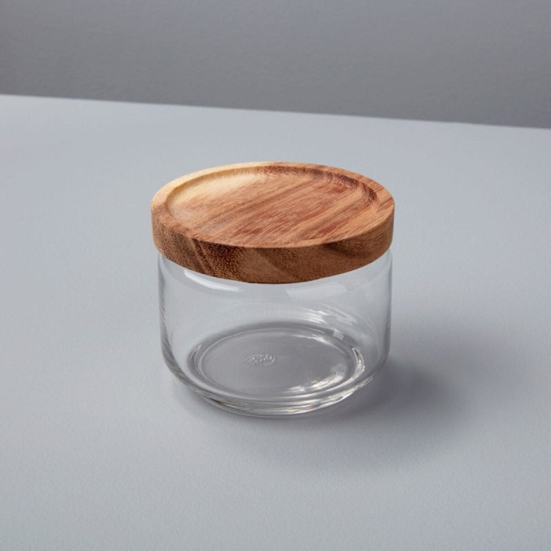 Glass Container with Acacia Lid- Small