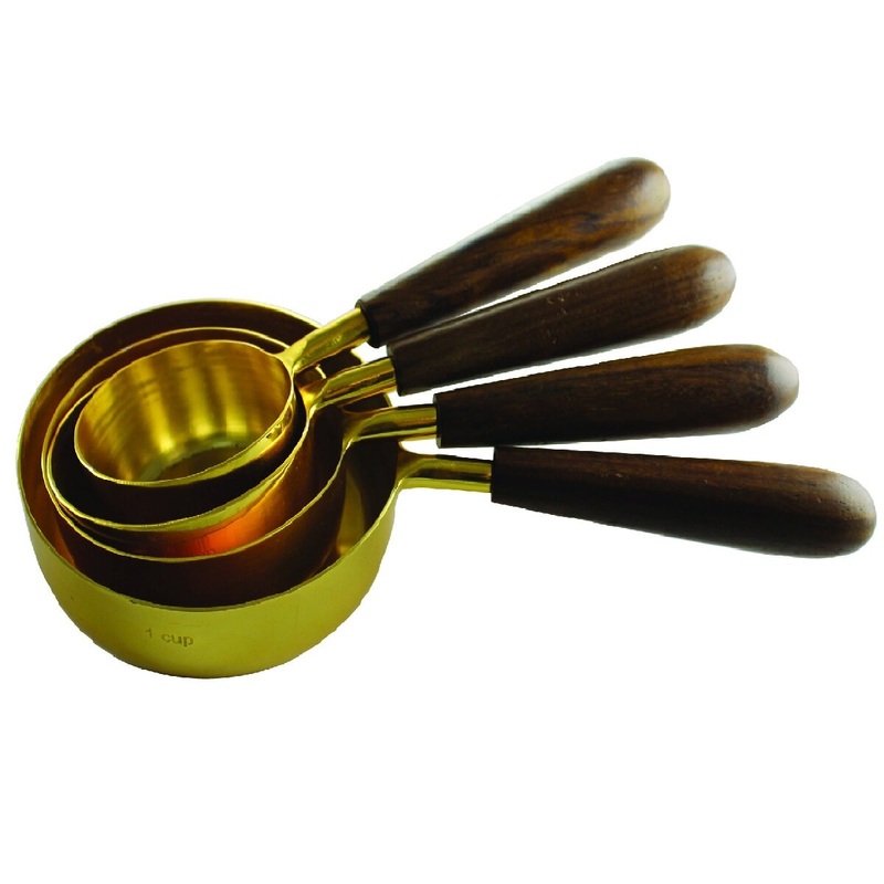 Wood & Gold Measuring Cups