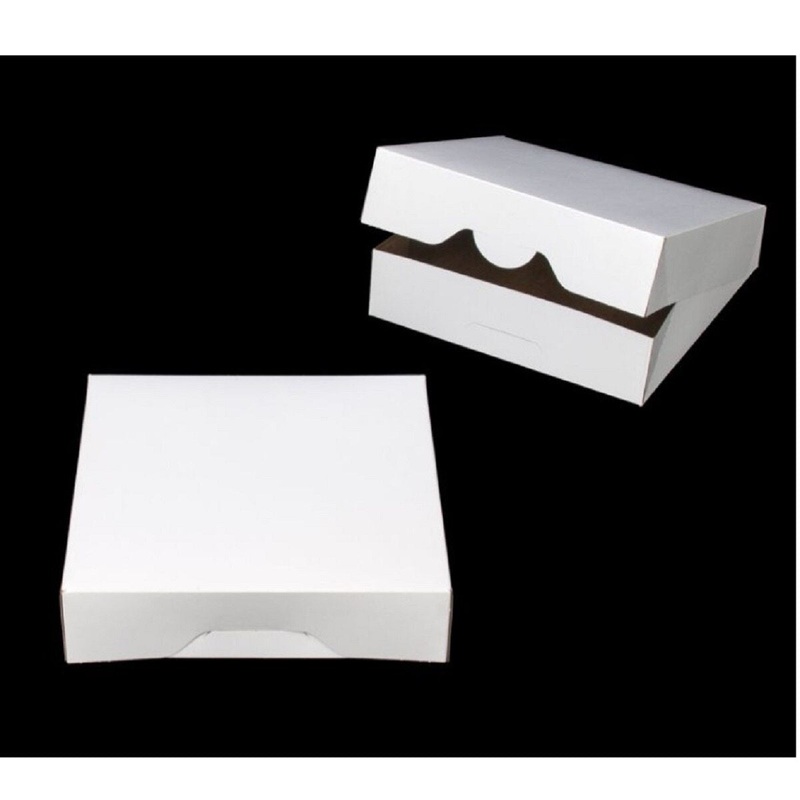 10 x 10 x 2 1/2 White/Brown Timesaver Box without Window