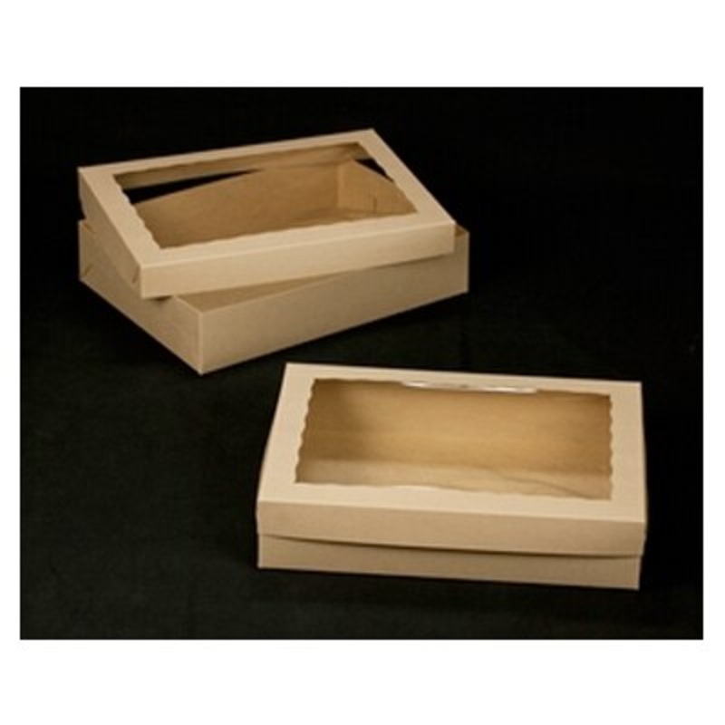 2 Piece Natural Cake Box with Window – 19 x 14 x 4