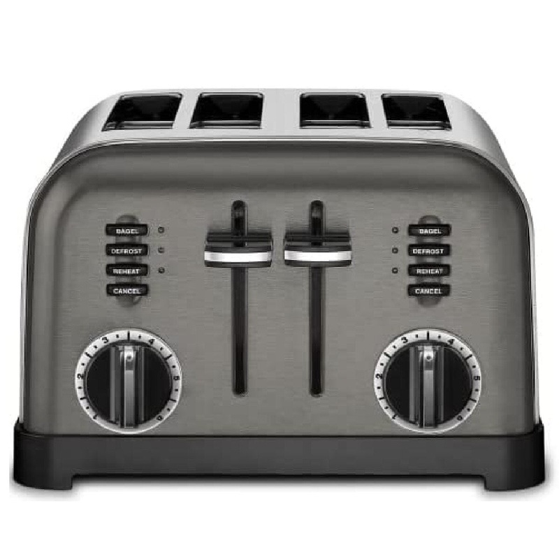 4-Slice Black Satin Toaster