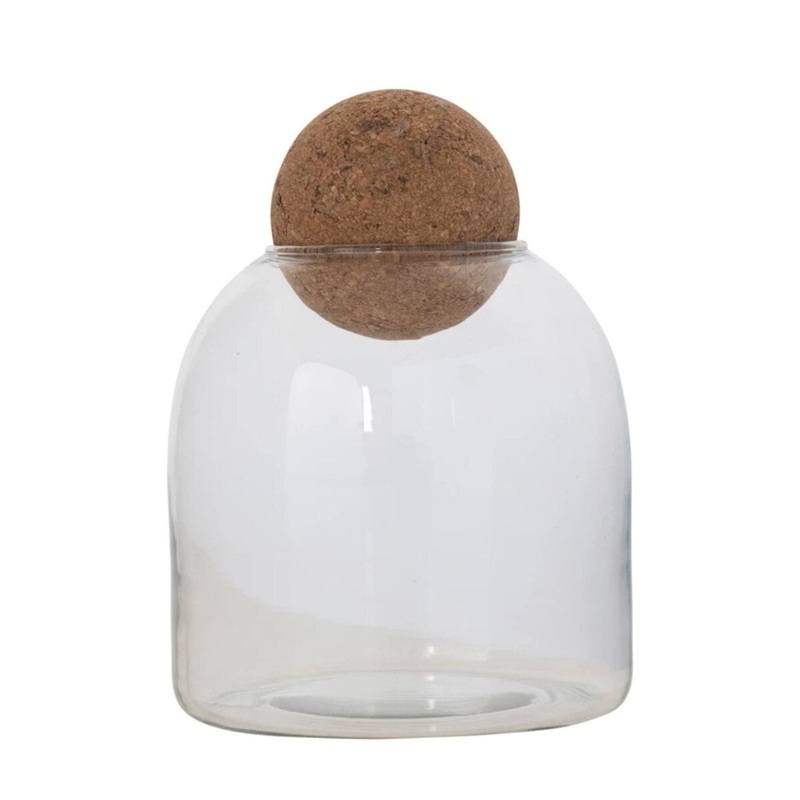 8 Glass Jar with Cork Ball Lid