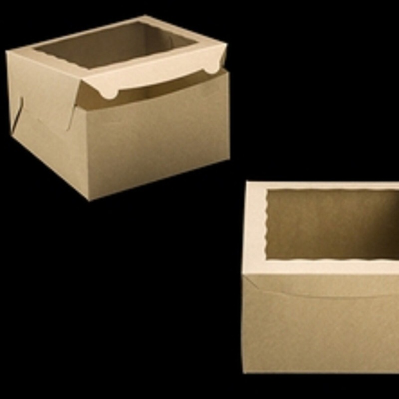 Brown Lock & Tab Box with Window 10 x 10 x 6