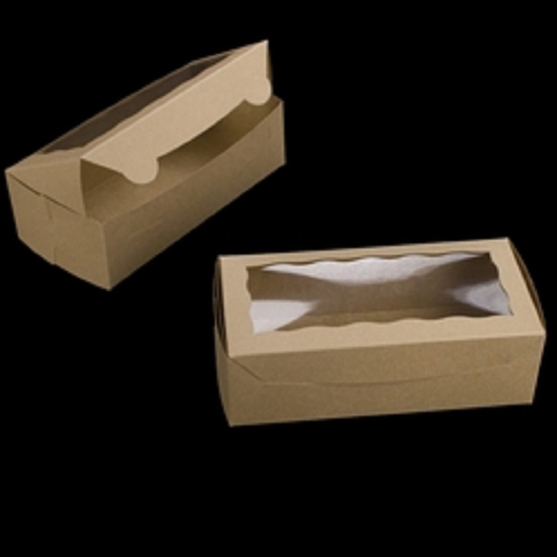 Brown Lock & Tab Box with Window 8 x 4 x 2.5
