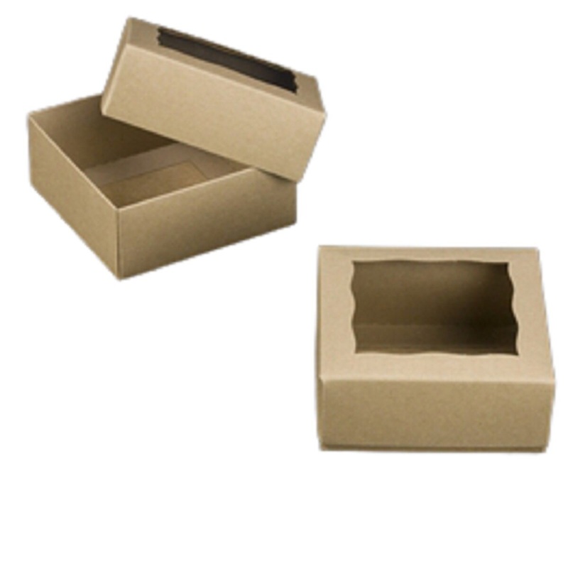 Brown Simplex Box Set with Window 4 x 4 x 1 3/4