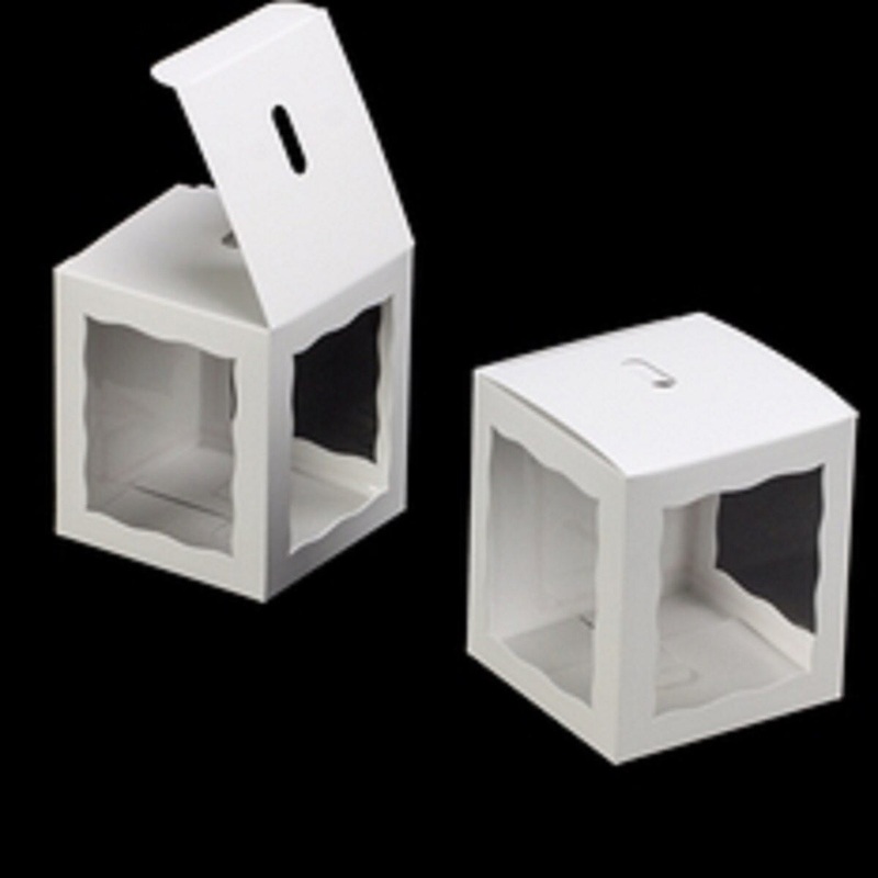 Candy Apple Box White with Window, Snap Lock Bottom 4 x 4 x 4.625