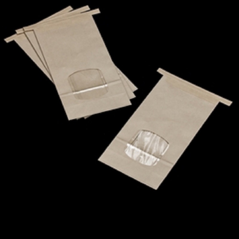Kraft/Poly Tin Tie Window Bag 4.75 x 2.5 x 9.5
