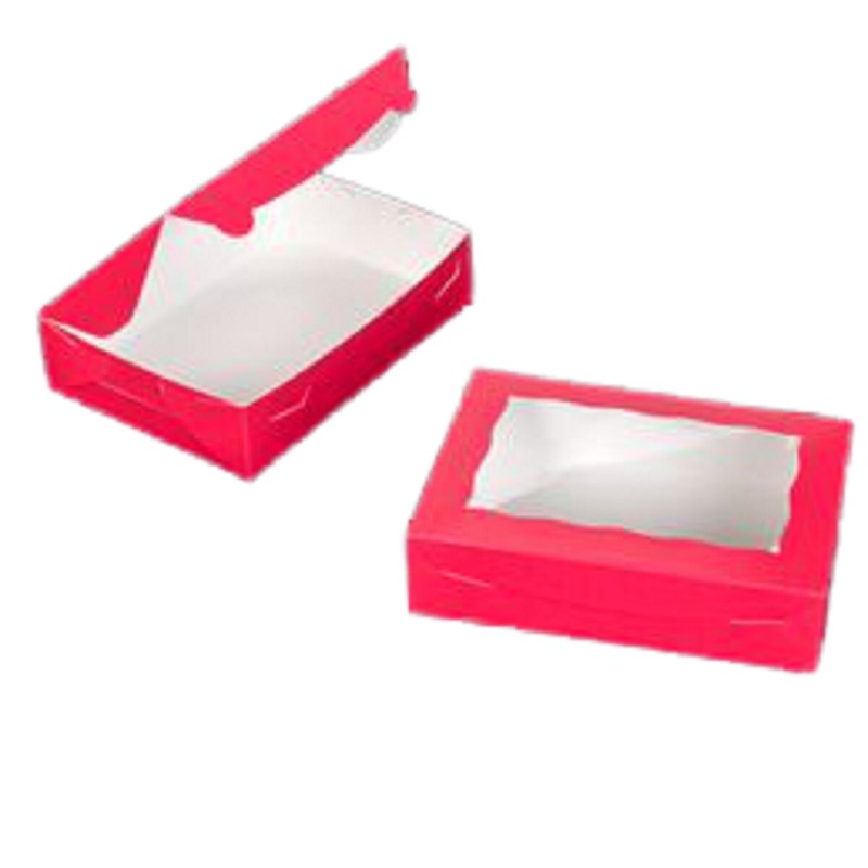 Pink Lock & Tab Box with Window 10 x 7 x 2.5