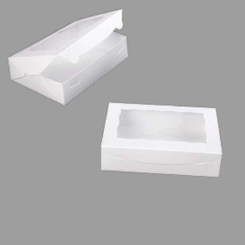 White Lock & Tab Box with Window 10 x 7 x 2 1/2