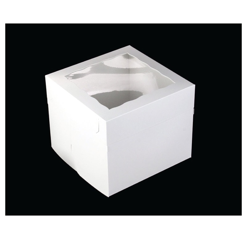White Lock & Tab Box With Window 12x12x10