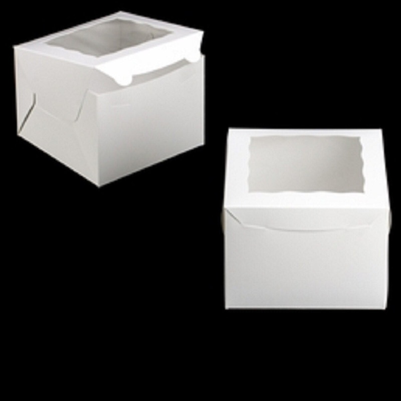 White Lock & Tab Box with Window 8 x 8 x 6