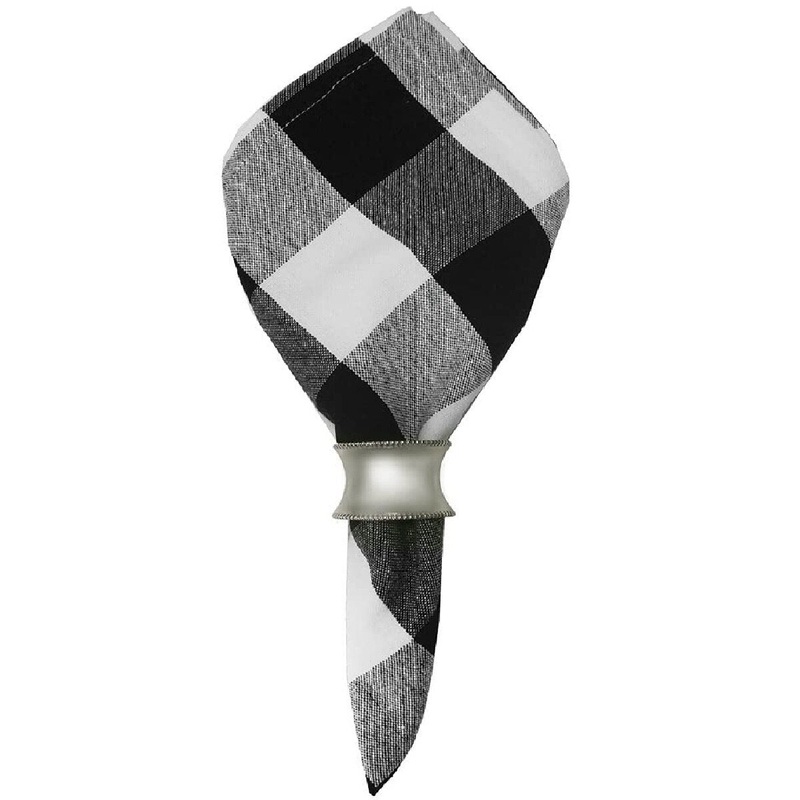 Franklin Checked Black & White Napkin