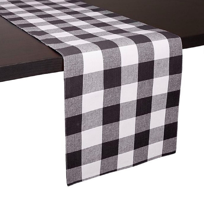 Franklin Checked Black & White Runner