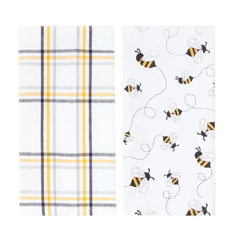 Honey Bee Plaid Towel- Set of 2
