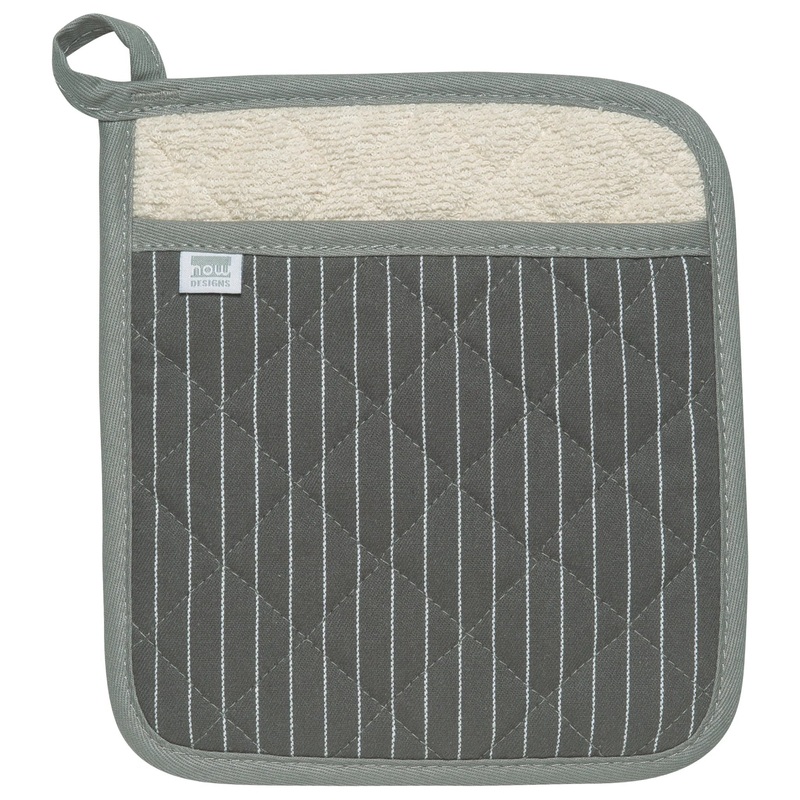 Superior Pinstripe Potholder|Granite|Black