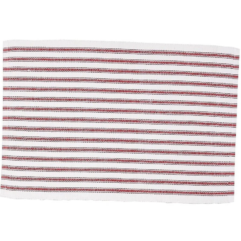 Ticking Stripe Crimson Placemat