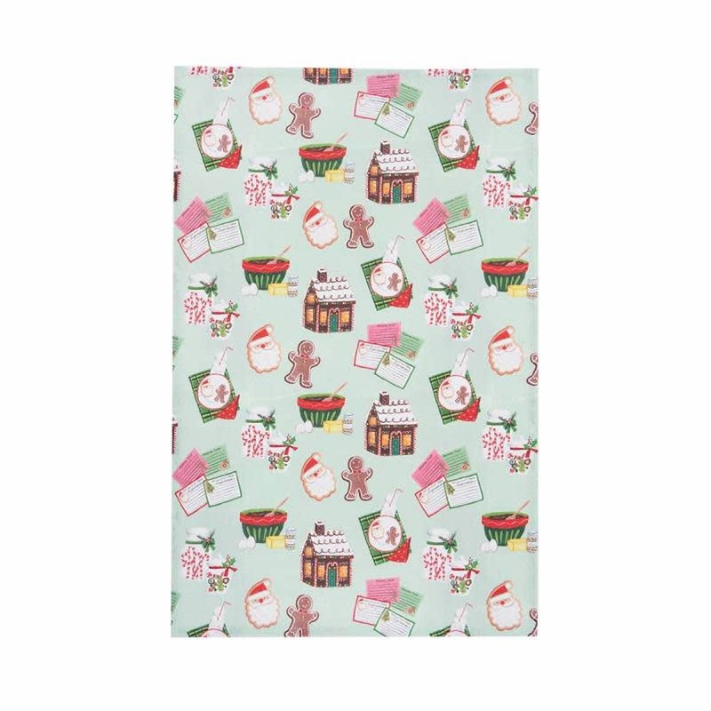 Vintage Colors Christmas Cookie Dish Towel