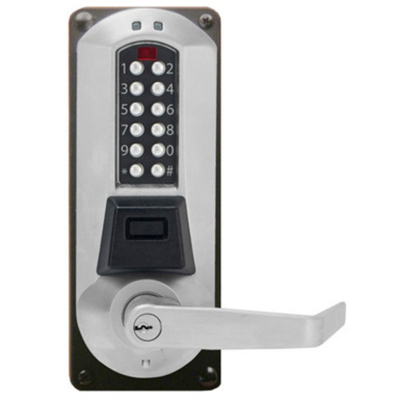 Eplex E5286MWL-626-41 Electronic Pushbutton Lever Lock with Medeco Core Override Mortise Lock in Satin Chrome
