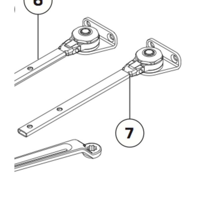 Head And Long Tube Assembly #4040XP-3048L US26D  LCN