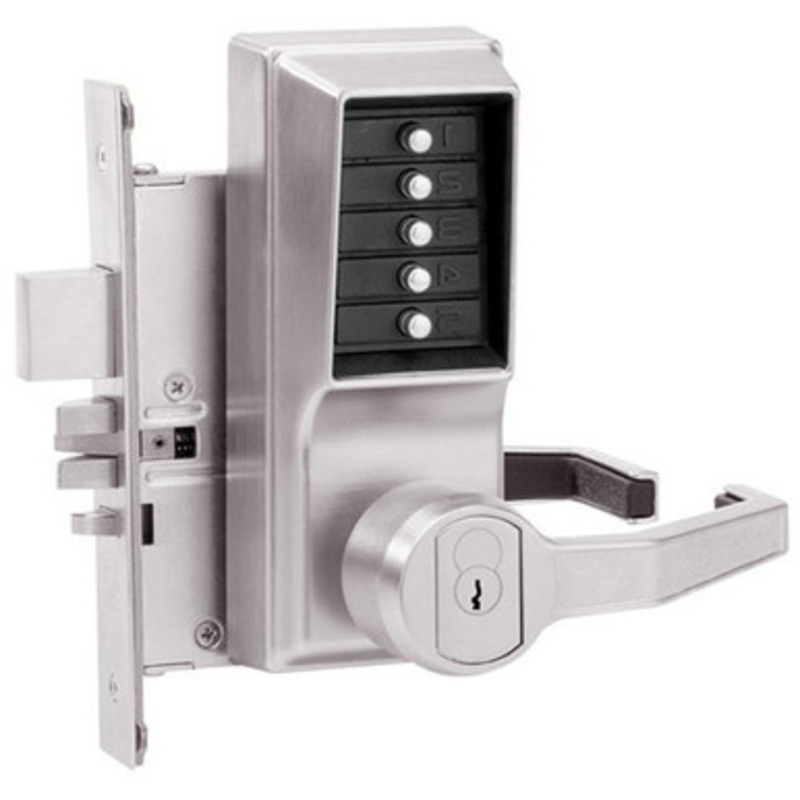 Simplex RR8146B-026-41 Pushbutton Mortise Lock with Lever Best Core override in Bright Chrome