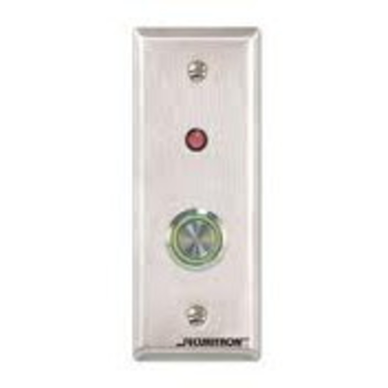 Securitron PB4LAN-2 1 Stainless Steel Pushbutton with LED, Double Pole Double Throw, Alternate Action, Narrow Stile