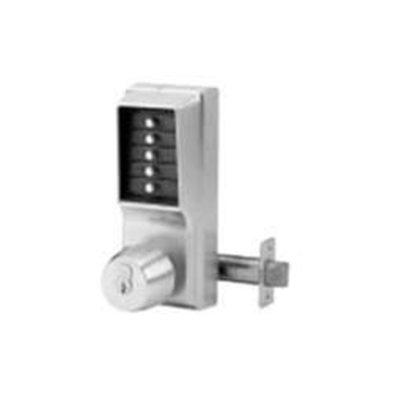 Simplex 1015-26D-41 Cylindrical PBL Lock with Knob no Ky Override/Comb Entry only in Satin Chrome