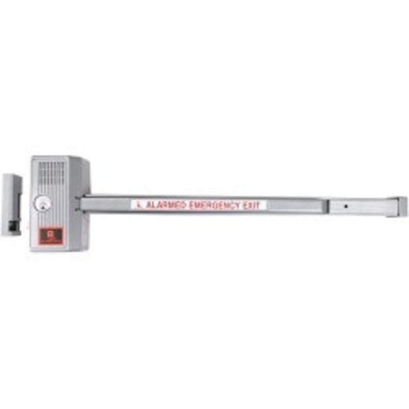Alarm Locks Trilogy 710x28x48 Alarmed Panic Lock 48 Bar in Satin Aluminum