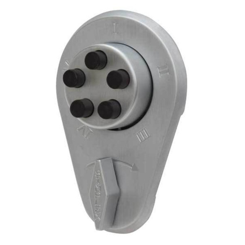 Simplex 9352000-26D-41 Auxiliary Lock with Thumbturn 42498 in Dsl Hldbk-del Key Cylinder in Satin Chrome