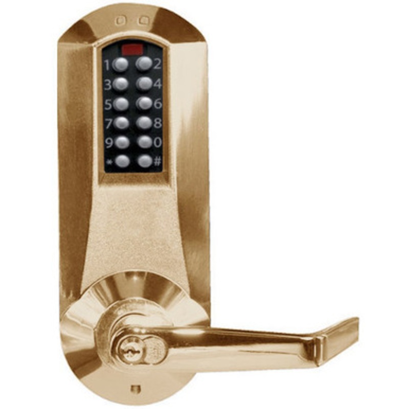 Eplex E5235XSWL-744-41 Pushbutton Cylindrical Lever Lock with Schlage ‘C’ Keyway in Dark Bronze with Brass Accents