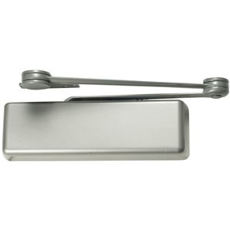 LCN 4111-HEDA-RH-MC-26D Surface Mount Smoothee Door Closer with Hold Open Extra Duty Arm in Metal Cover Satin Chrome Finish