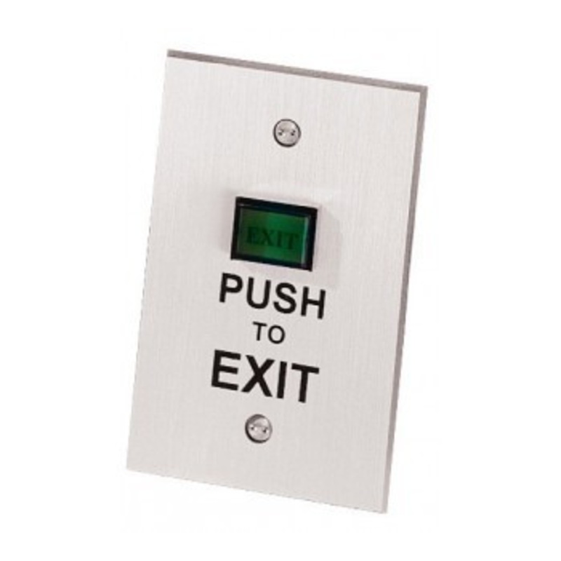 Alarm Lock PE1 3 Wide x 4.75 Tall Standard Switch Plate with Round Red Exit Button