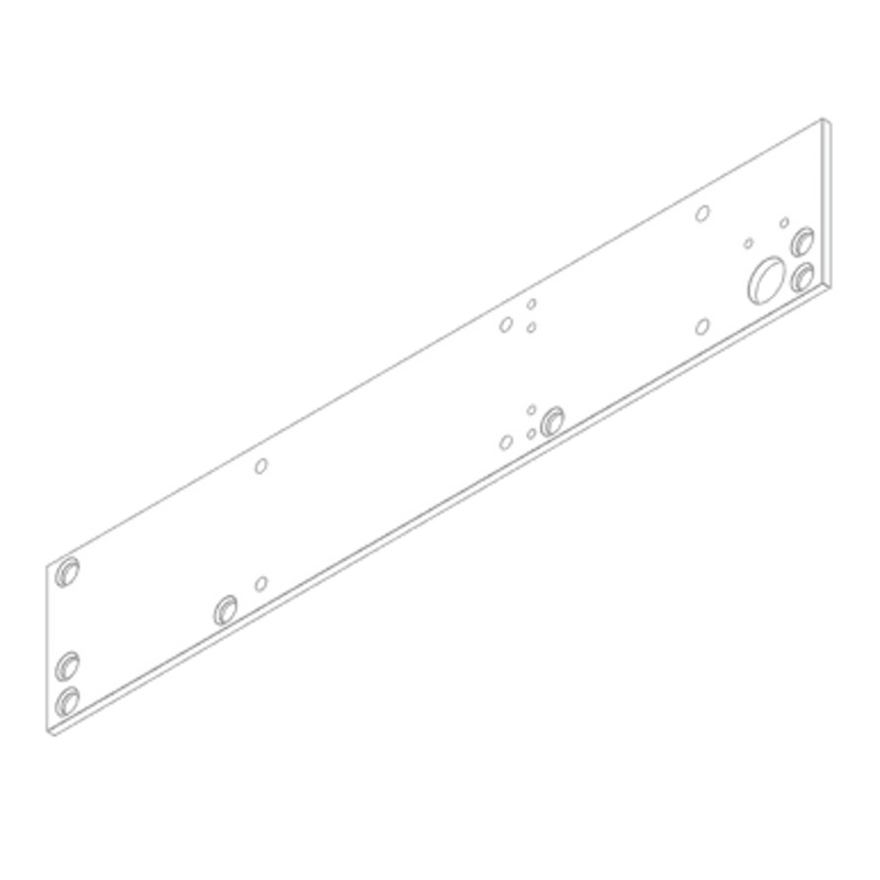 LCN 4310ME-18 LH 696 Drop Plate, Narrow Top Rail or Flush Ceiling, Left Hand, Brass